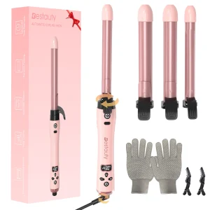 Ceramic Curling Iron Interchangeable Hair Clip & Heat Glove